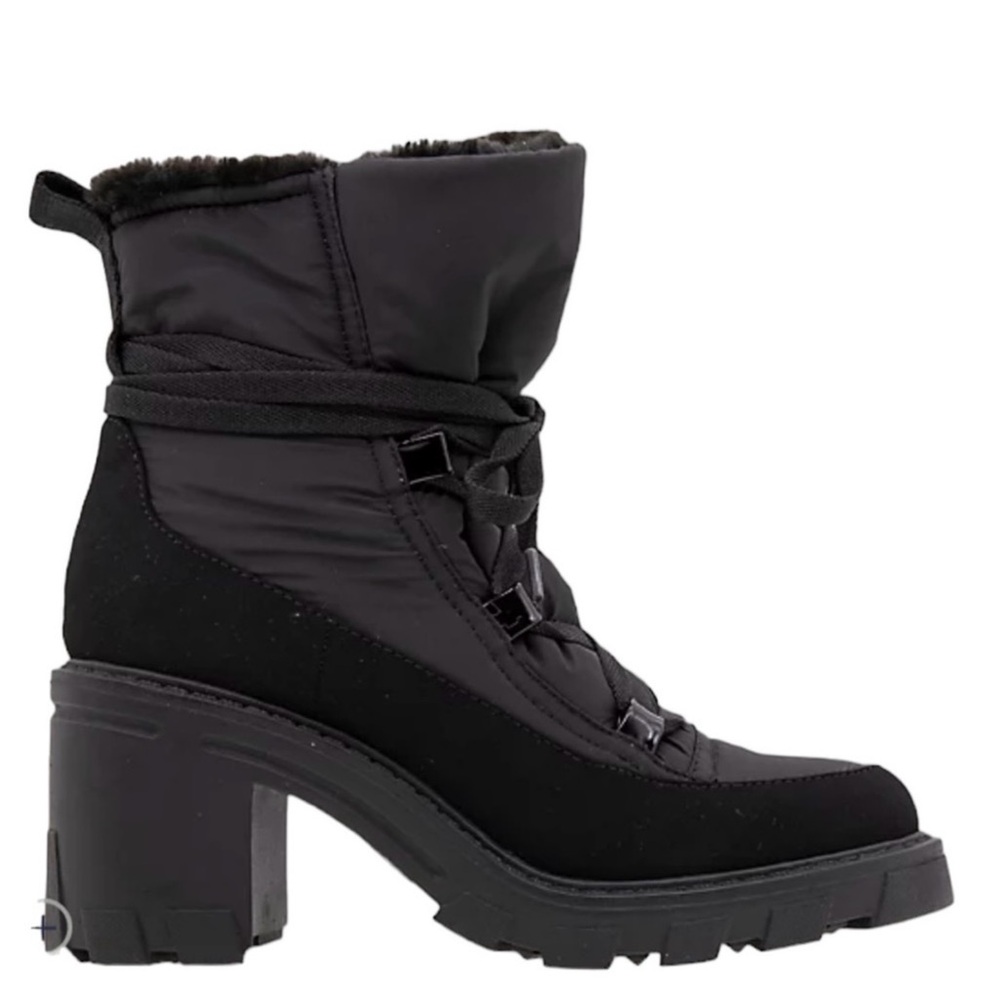 BCBGeneration Black Tagli Heeled Platform Lace Up Boots Size 5.5 NWT
